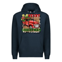 Navy merry christmas with truck Premium Hoodie - AdoDesignShop