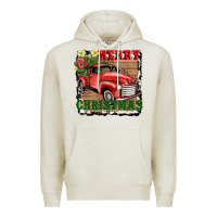 Oatmeal Heather merry christmas with truck Premium Hoodie - AdoDesignShop