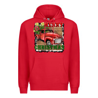 Red merry christmas with truck Premium Hoodie - AdoDesignShop