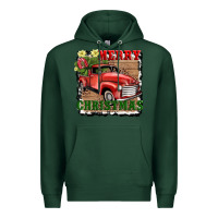 Sports Green merry christmas with truck Premium Hoodie - AdoDesignShop