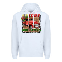White merry christmas with truck Premium Hoodie - AdoDesignShop