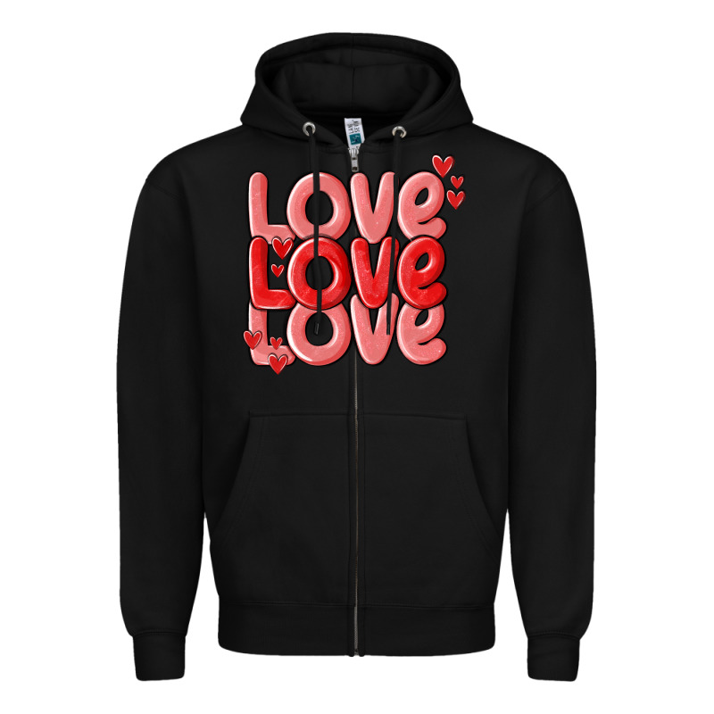 Love Valentines Day Zipper Hoodie by MaliasSmallBusiness | Teevron
