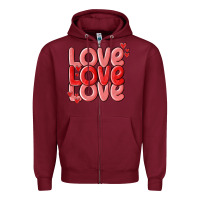 Burgundy love valentines day Zipper Hoodie - MaliasSmallBusiness