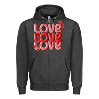 Charcoal Heather love valentines day Zipper Hoodie - MaliasSmallBusiness