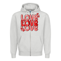Dove Grey love valentines day Zipper Hoodie - MaliasSmallBusiness