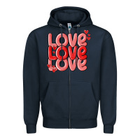 Navy love valentines day Zipper Hoodie - MaliasSmallBusiness