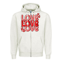 Oatmeal Heather love valentines day Zipper Hoodie - MaliasSmallBusiness