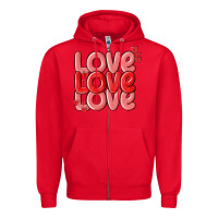Red love valentines day Zipper Hoodie - MaliasSmallBusiness