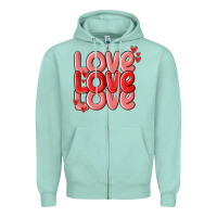 Seafoam love valentines day Zipper Hoodie - MaliasSmallBusiness