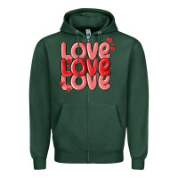 Sports Green love valentines day Zipper Hoodie - MaliasSmallBusiness