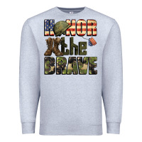 Heather Grey Honor the brave 4th of july Premium Sweatshirt - CowGirlArtShop