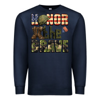 Navy Honor the brave 4th of july Premium Sweatshirt - CowGirlArtShop