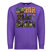 Purple Honor the brave 4th of july Premium Sweatshirt - CowGirlArtShop