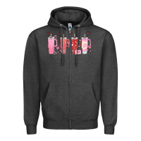 Charcoal Heather obsessive cup disorder valentines day Zipper Hoodie - MaliasSmallBusiness
