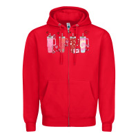 Red obsessive cup disorder valentines day Zipper Hoodie - MaliasSmallBusiness