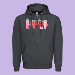Obsessive Cup Disorder Valentines Day Zipper Hoodie Designed By Maliassmallbusiness