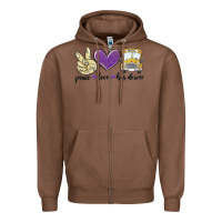 Chestnut peace love bus driver Zipper Hoodie - MaliasSmallBusiness