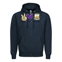 Navy peace love bus driver Zipper Hoodie - MaliasSmallBusiness