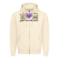 Sandshell peace love bus driver Zipper Hoodie - MaliasSmallBusiness