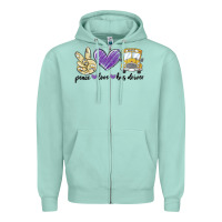 Seafoam peace love bus driver Zipper Hoodie - MaliasSmallBusiness