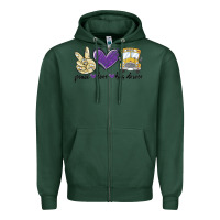 Sports Green peace love bus driver Zipper Hoodie - MaliasSmallBusiness