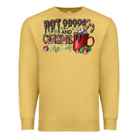 Antique Gold hot cocoa and christmas movies Premium Sweatshirt - CowhideDigitalArt