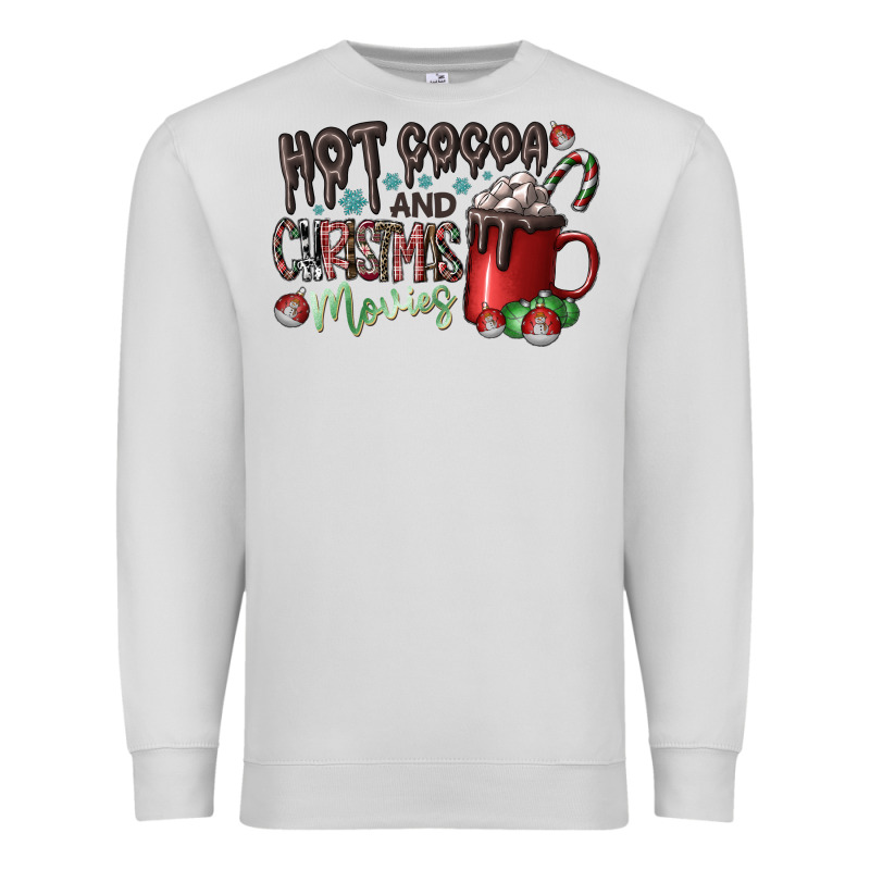 Hot Cocoa And Christmas Movies Premium Sweatshirt by CowhideDigitalArt | Teevron