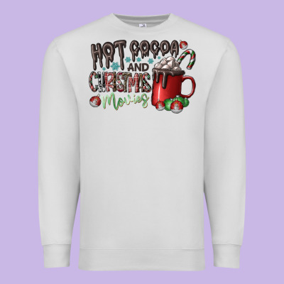 Hot Cocoa And Christmas Movies Premium Sweatshirt Designed By Cowhidedigitalart