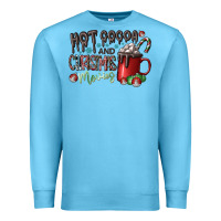 Ocean Blue hot cocoa and christmas movies Premium Sweatshirt - CowhideDigitalArt
