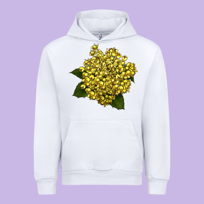 Oregon Grape Flower Illustrations Urban Hoodie Designed By Lillyallendesigns