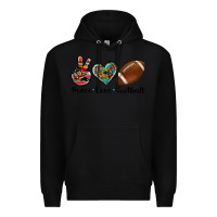 Black peace love football Premium Hoodie - Artiststas