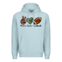 Blue Mist peace love football Premium Hoodie - Artiststas