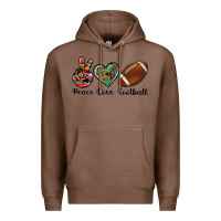 Chestnut peace love football Premium Hoodie - Artiststas