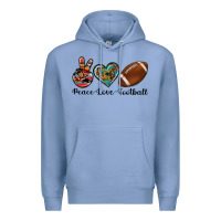 Colony Blue peace love football Premium Hoodie - Artiststas