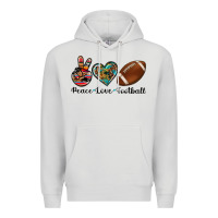 Dove Grey peace love football Premium Hoodie - Artiststas