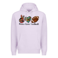 Lilac peace love football Premium Hoodie - Artiststas
