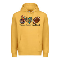 Mustard peace love football Premium Hoodie - Artiststas