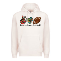 Pale Pink peace love football Premium Hoodie - Artiststas