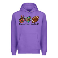 Purple peace love football Premium Hoodie - Artiststas