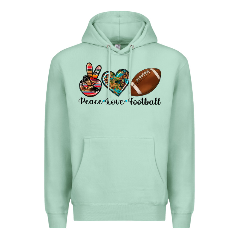 Peace Love Football Premium Hoodie by Artiststas | Teevron