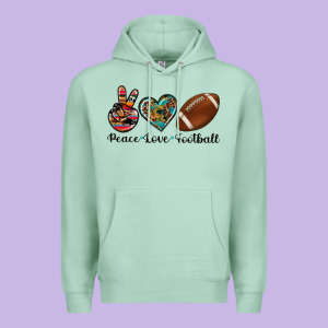 Peace Love Football Premium Hoodie Designed By Artiststas
