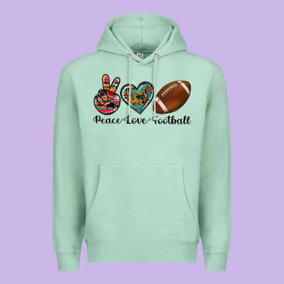 Peace Love Football Premium Hoodie Designed By Artiststas