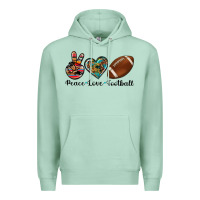 Seafoam peace love football Premium Hoodie - Artiststas