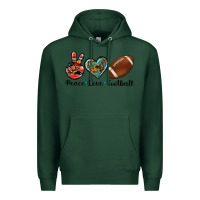 Sports Green peace love football Premium Hoodie - Artiststas