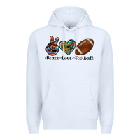 White peace love football Premium Hoodie - Artiststas