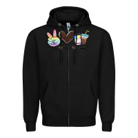 Black peace love coffee Zipper Hoodie - MaliasSmallBusiness