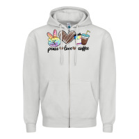 Peace Love Coffee Zipper Hoodie | Teevron