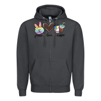 Smoke peace love coffee Zipper Hoodie - MaliasSmallBusiness