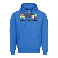 True Royal peace love coffee Zipper Hoodie - MaliasSmallBusiness