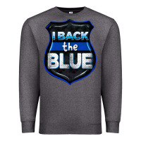 Charcoal Heather I back the blue 4th of July Premium Sweatshirt - CowGirlArtShop